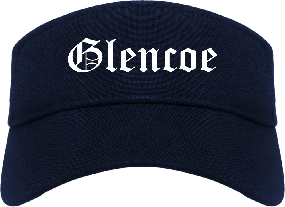 Glencoe Illinois IL Old English Mens Visor Cap Hat Navy Blue