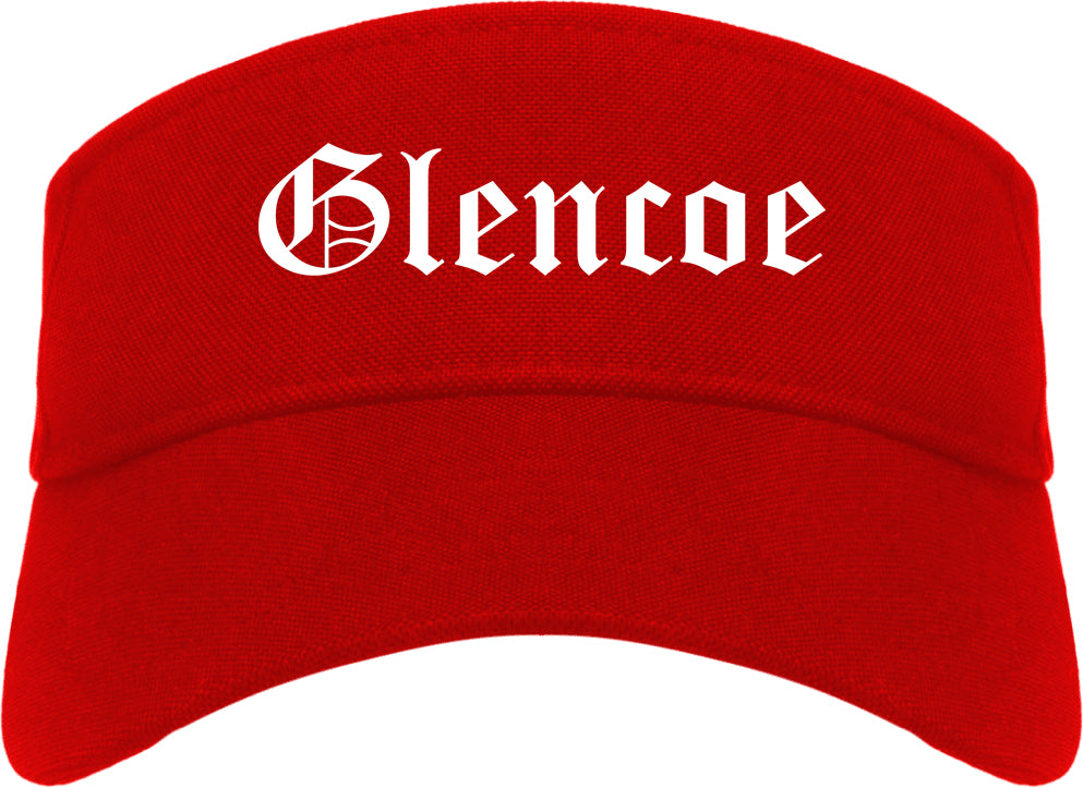Glencoe Illinois IL Old English Mens Visor Cap Hat Red