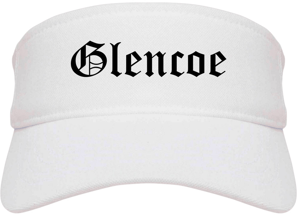 Glencoe Illinois IL Old English Mens Visor Cap Hat White
