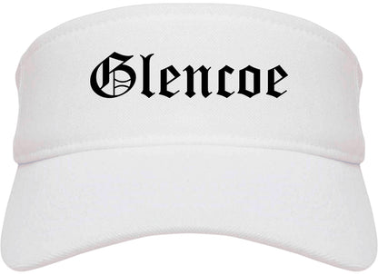 Glencoe Illinois IL Old English Mens Visor Cap Hat White