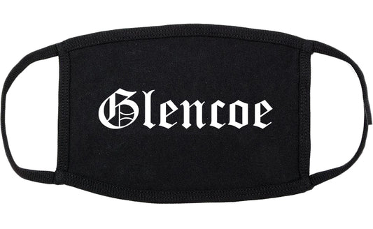 Glencoe Minnesota MN Old English Cotton Face Mask Black