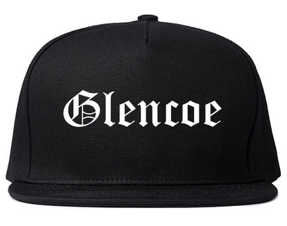 Glencoe Minnesota MN Old English Mens Snapback Hat Black