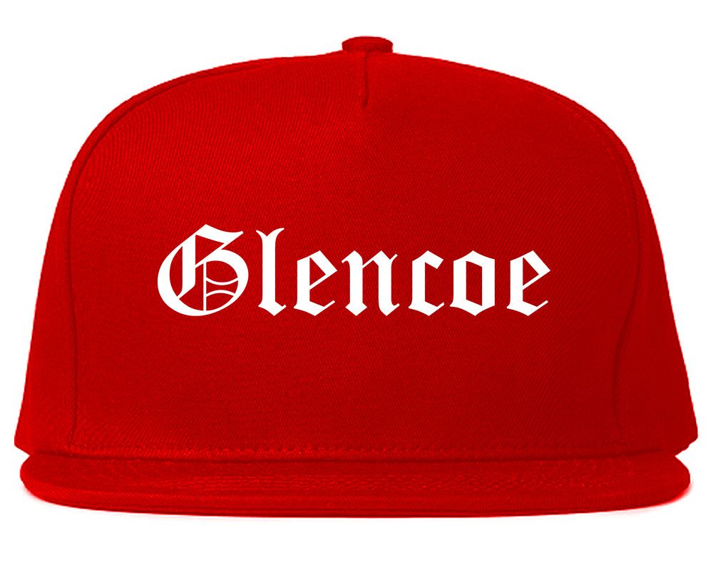 Glencoe Minnesota MN Old English Mens Snapback Hat Red