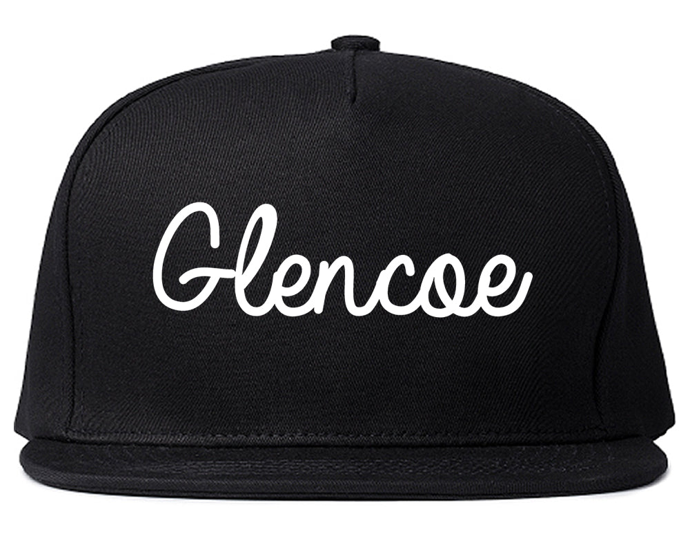 Glencoe Minnesota MN Script Mens Snapback Hat Black