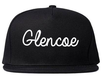 Glencoe Minnesota MN Script Mens Snapback Hat Black