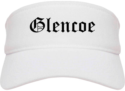 Glencoe Minnesota MN Old English Mens Visor Cap Hat White