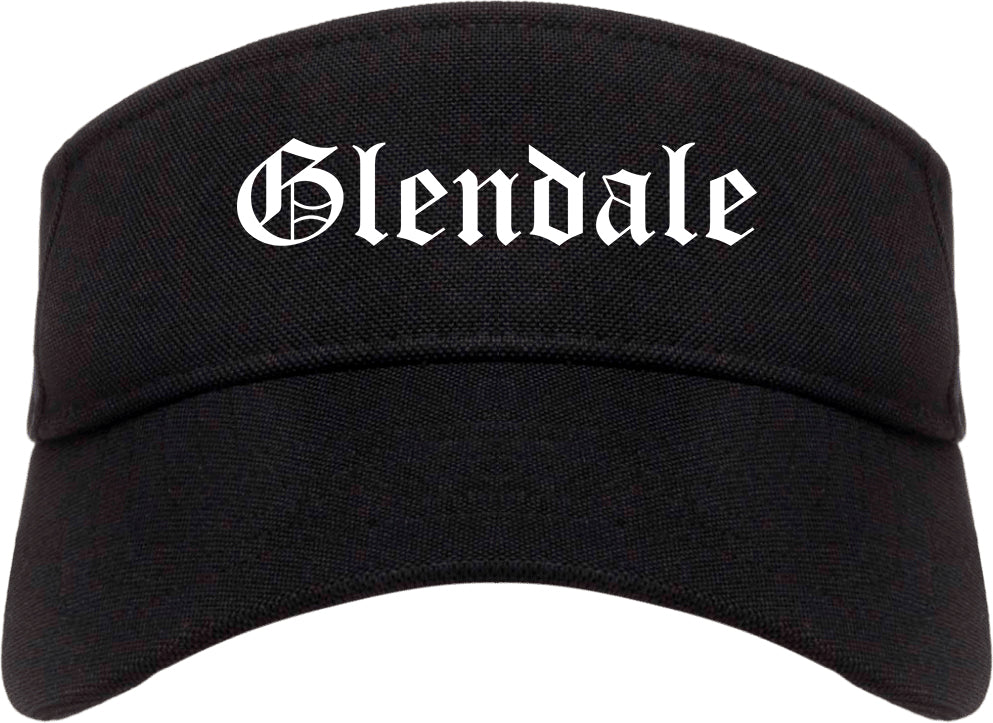 Glendale Arizona AZ Old English Mens Visor Cap Hat Black