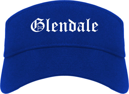Glendale Arizona AZ Old English Mens Visor Cap Hat Royal Blue