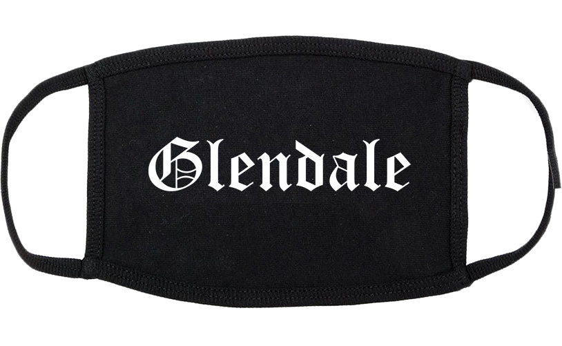 Glendale California CA Old English Cotton Face Mask Black