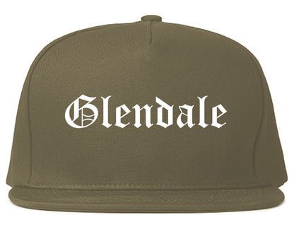 Glendale California CA Old English Mens Snapback Hat Grey