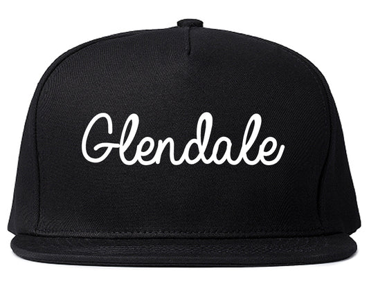 Glendale California CA Script Mens Snapback Hat Black