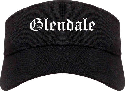 Glendale California CA Old English Mens Visor Cap Hat Black