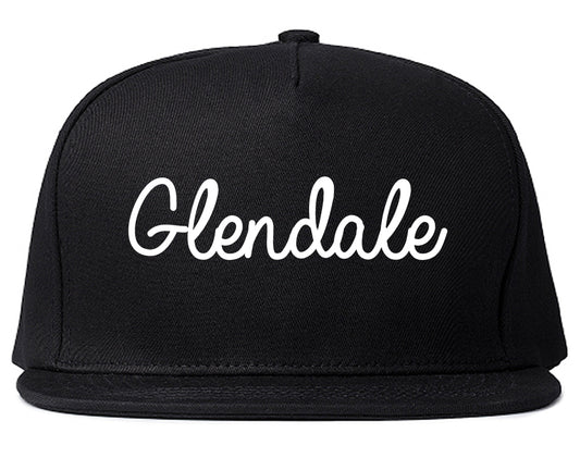 Glendale Colorado CO Script Mens Snapback Hat Black