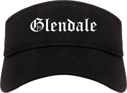 Glendale Colorado CO Old English Mens Visor Cap Hat Black