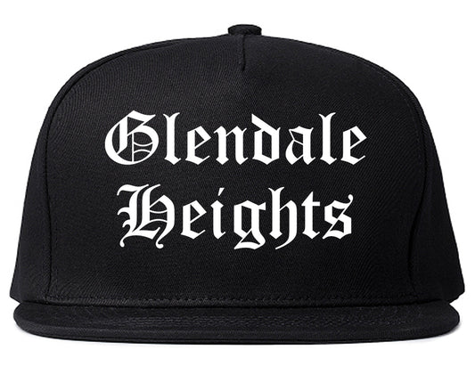 Glendale Heights Illinois IL Old English Mens Snapback Hat Black