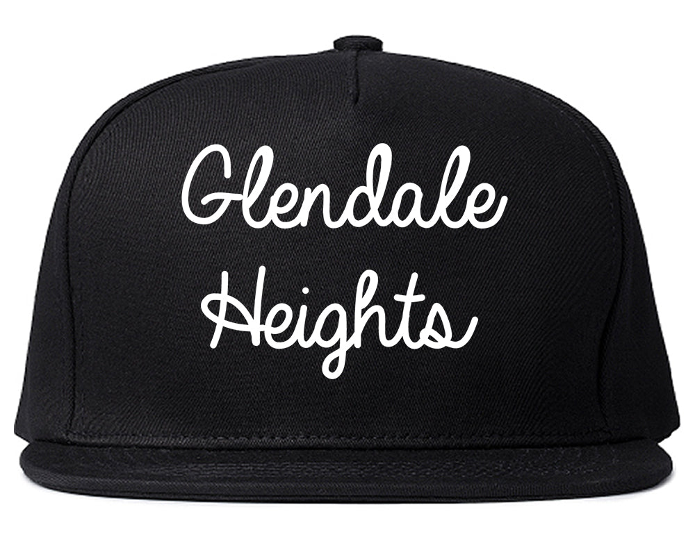 Glendale Heights Illinois IL Script Mens Snapback Hat Black