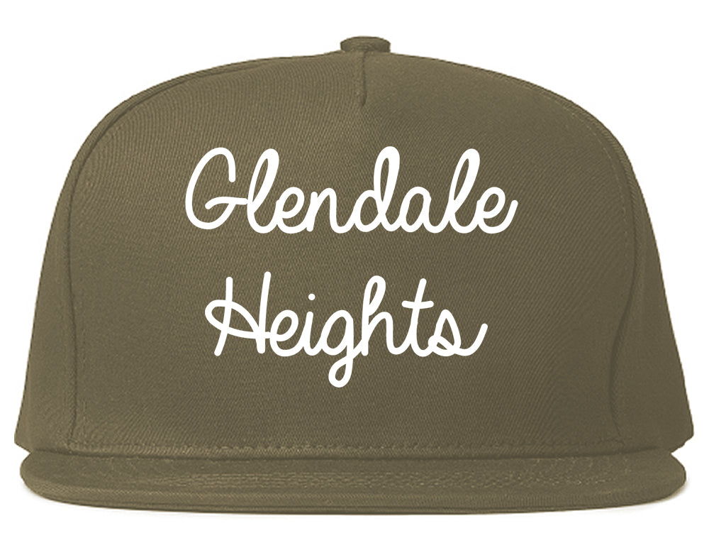 Glendale Heights Illinois IL Script Mens Snapback Hat Grey
