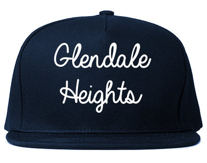 Glendale Heights Illinois IL Script Mens Snapback Hat Navy Blue