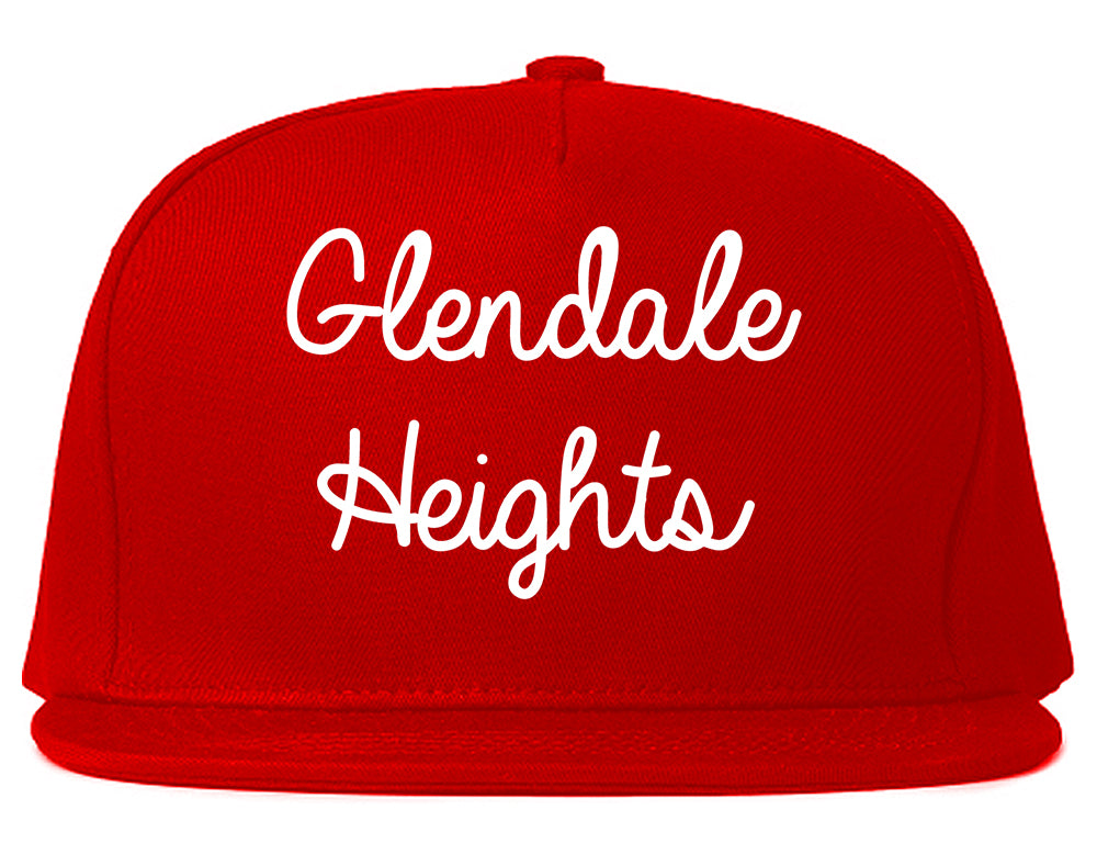Glendale Heights Illinois IL Script Mens Snapback Hat Red