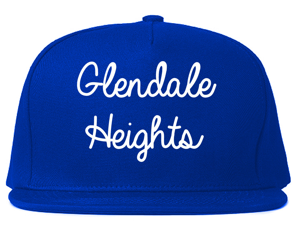 Glendale Heights Illinois IL Script Mens Snapback Hat Royal Blue