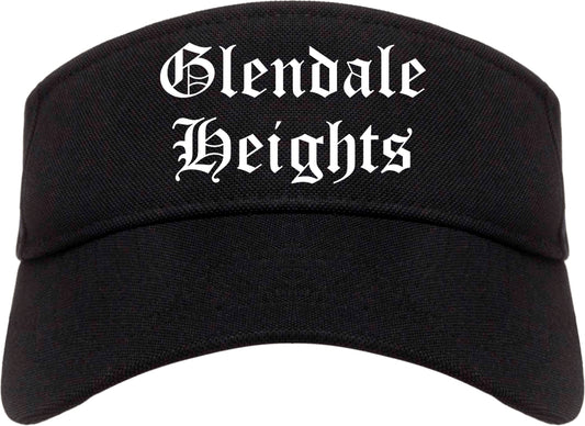 Glendale Heights Illinois IL Old English Mens Visor Cap Hat Black