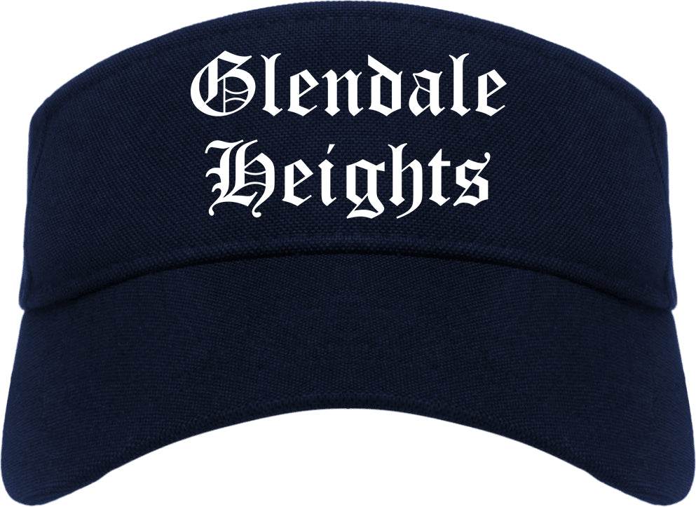 Glendale Heights Illinois IL Old English Mens Visor Cap Hat Navy Blue