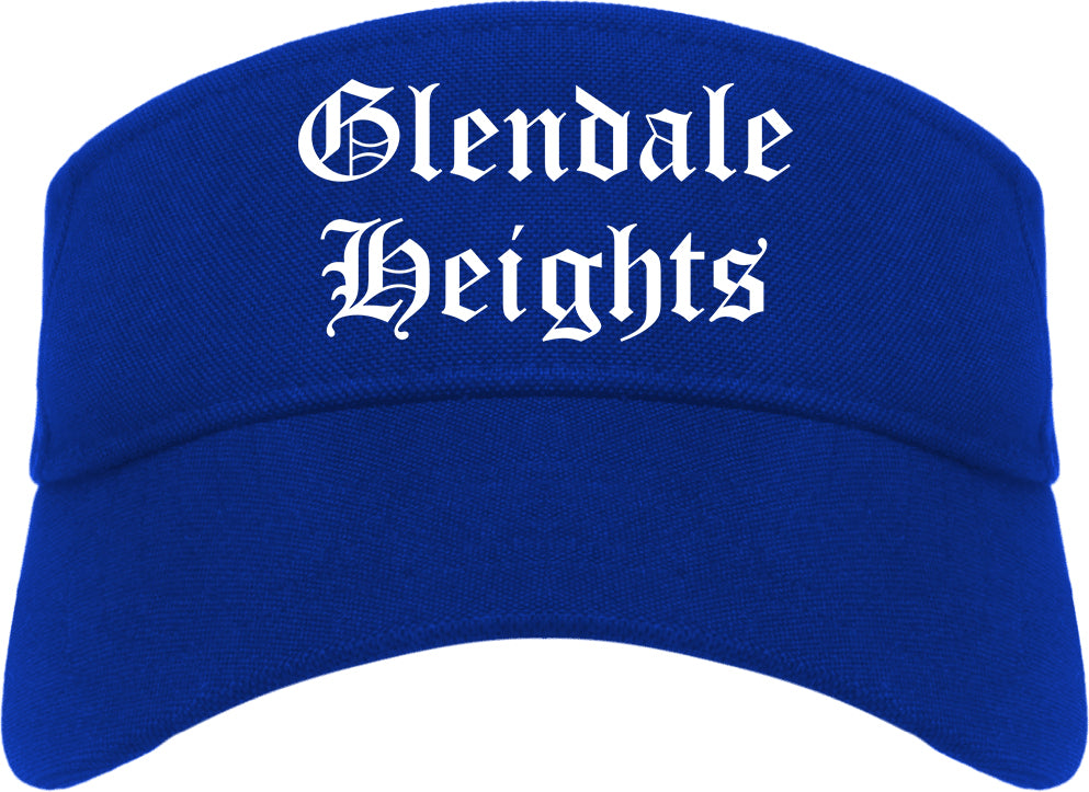 Glendale Heights Illinois IL Old English Mens Visor Cap Hat Royal Blue