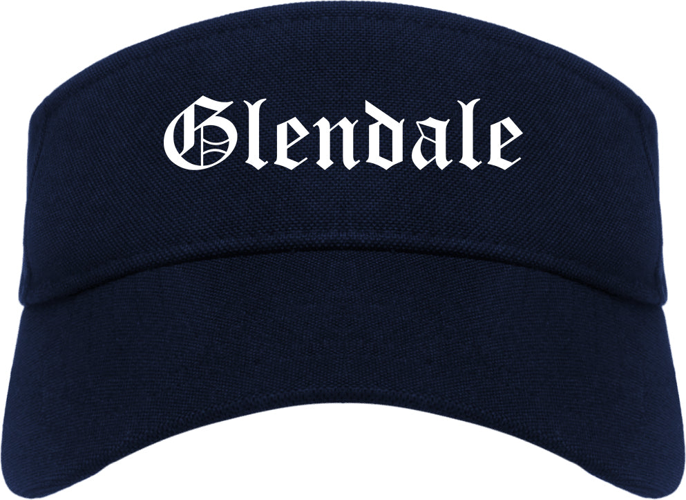 Glendale Missouri MO Old English Mens Visor Cap Hat Navy Blue