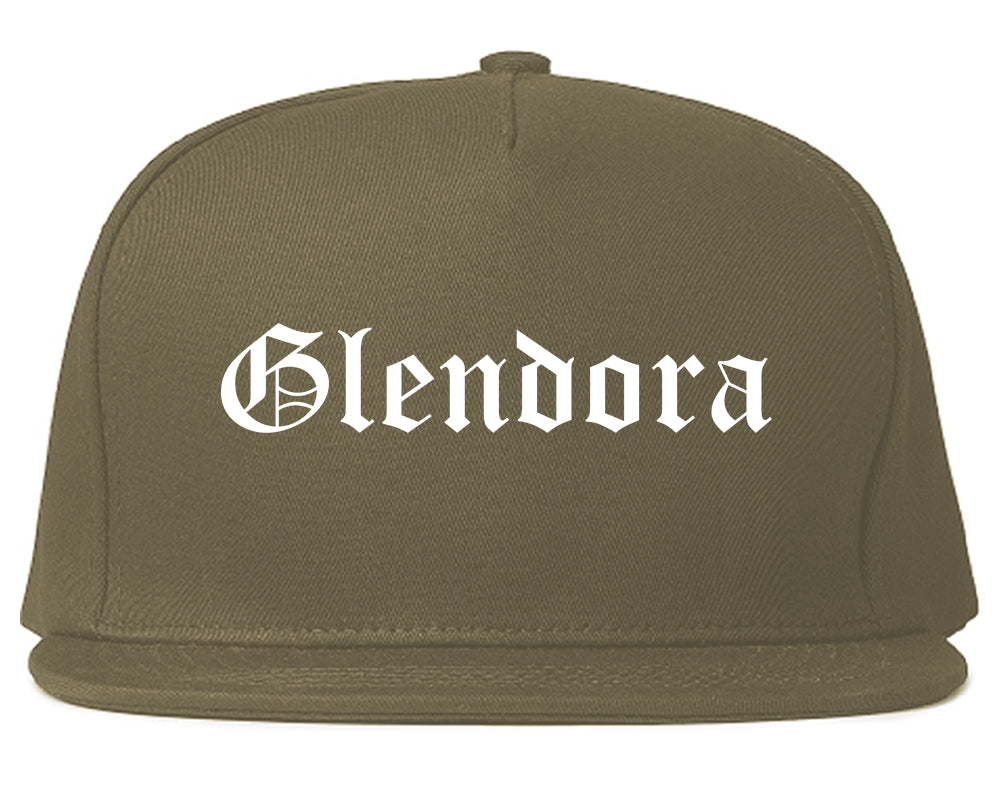 Glendora California CA Old English Mens Snapback Hat Grey