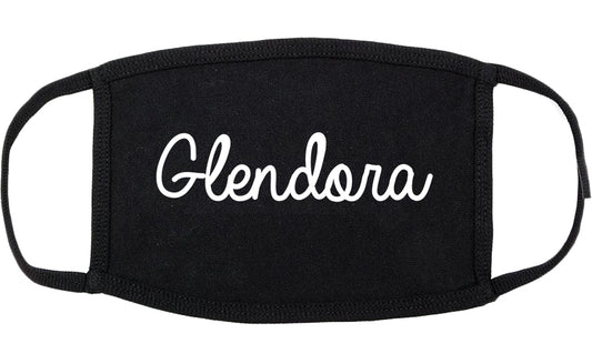 Glendora California CA Script Cotton Face Mask Black