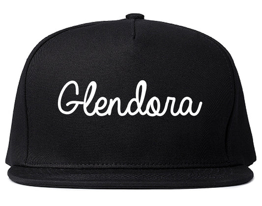 Glendora California CA Script Mens Snapback Hat Black