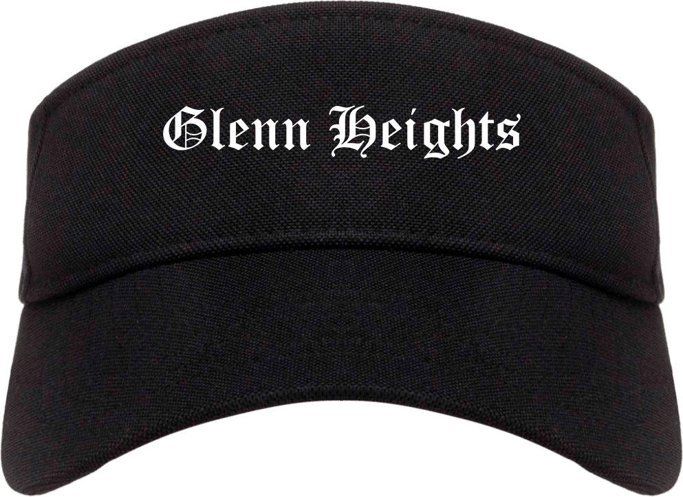 Glenn Heights Texas TX Old English Mens Visor Cap Hat Black