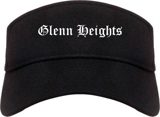 Glenn Heights Texas TX Old English Mens Visor Cap Hat Black