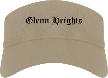 Glenn Heights Texas TX Old English Mens Visor Cap Hat Khaki