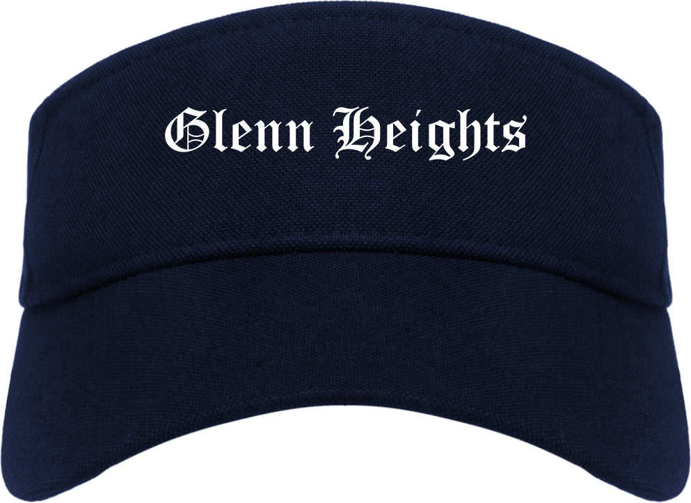 Glenn Heights Texas TX Old English Mens Visor Cap Hat Navy Blue