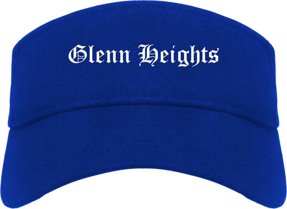 Glenn Heights Texas TX Old English Mens Visor Cap Hat Royal Blue