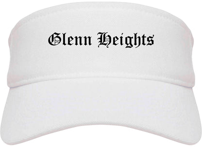 Glenn Heights Texas TX Old English Mens Visor Cap Hat White