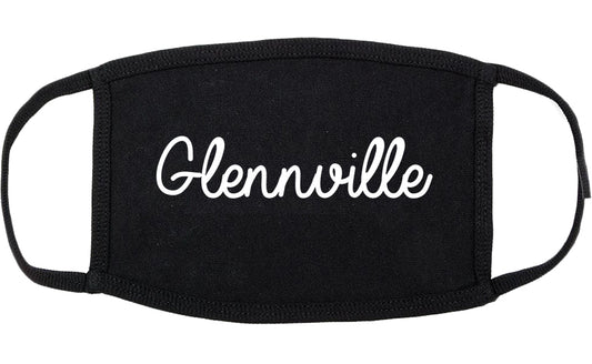 Glennville Georgia GA Script Cotton Face Mask Black