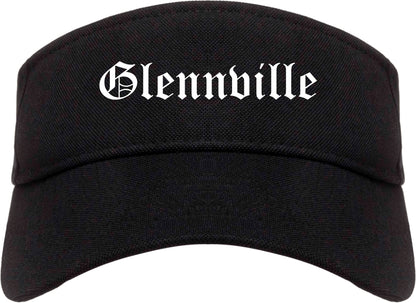 Glennville Georgia GA Old English Mens Visor Cap Hat Black
