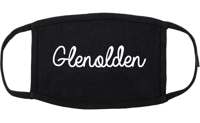 Glenolden Pennsylvania PA Script Cotton Face Mask Black