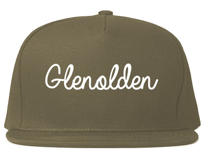 Glenolden Pennsylvania PA Script Mens Snapback Hat Grey