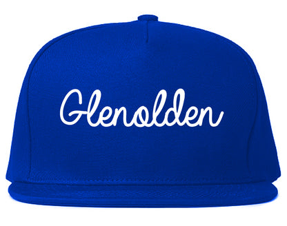 Glenolden Pennsylvania PA Script Mens Snapback Hat Royal Blue