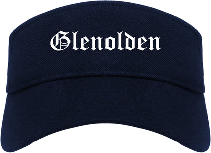Glenolden Pennsylvania PA Old English Mens Visor Cap Hat Navy Blue