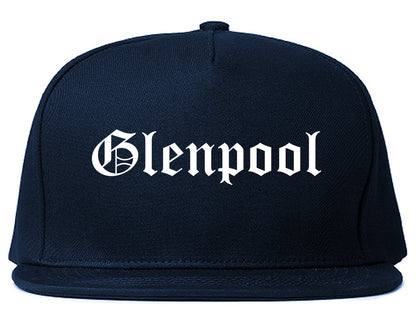Glenpool Oklahoma OK Old English Mens Snapback Hat Navy Blue