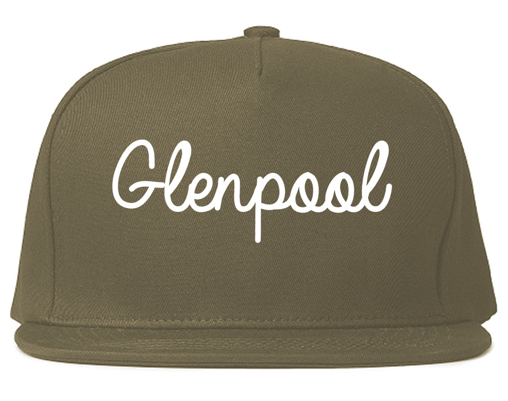 Glenpool Oklahoma OK Script Mens Snapback Hat Grey