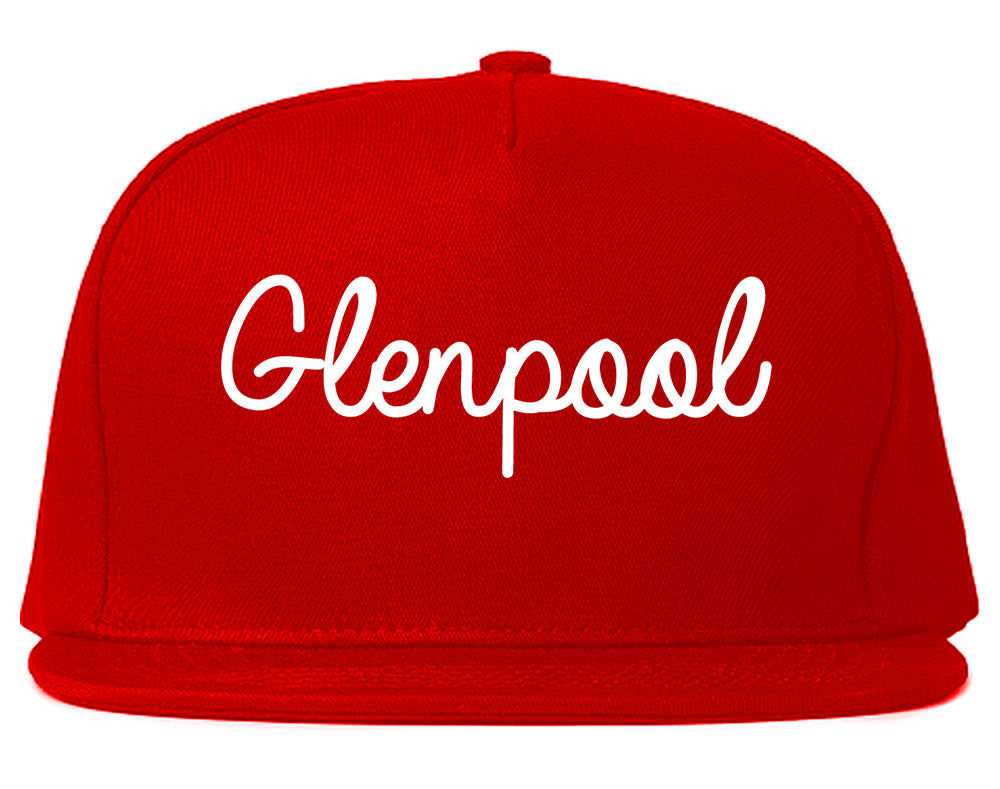 Glenpool Oklahoma OK Script Mens Snapback Hat Red