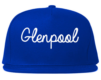 Glenpool Oklahoma OK Script Mens Snapback Hat Royal Blue