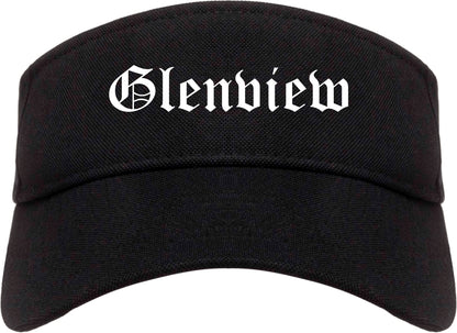 Glenview Illinois IL Old English Mens Visor Cap Hat Black