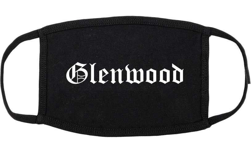 Glenwood Illinois IL Old English Cotton Face Mask Black