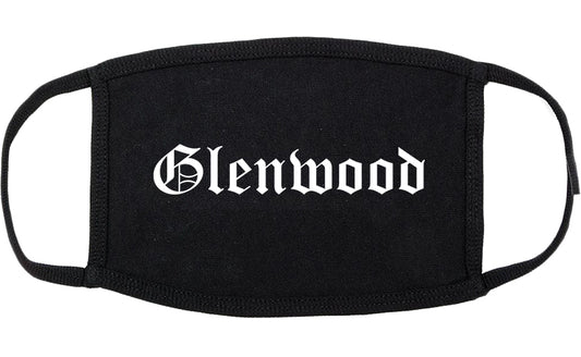 Glenwood Illinois IL Old English Cotton Face Mask Black